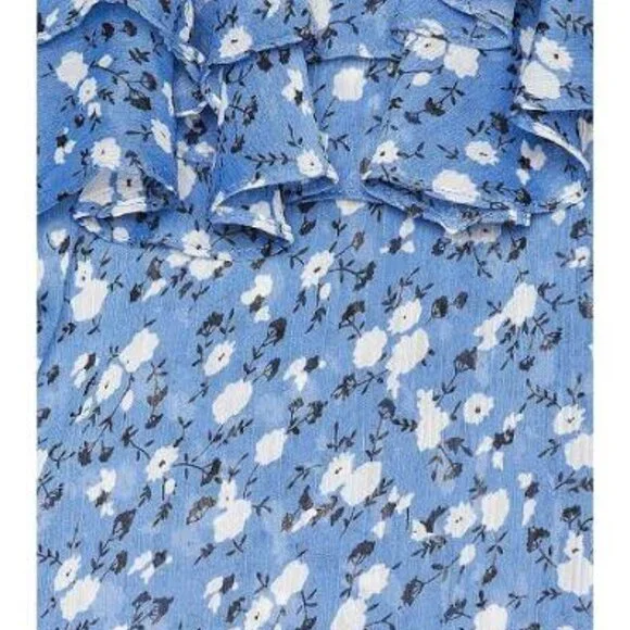 Majorelle quincy midi dress in blue ditsy size xs - Picture 2 of 10